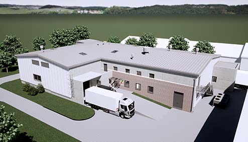 3D Visualisierung Fleischbetrieb Fabrikgelände